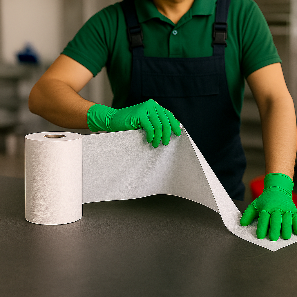 Toalhas descartaveis em rolo Multipano 19x23 wiper limpeza reutilizável lavável absorvente 100 unidades