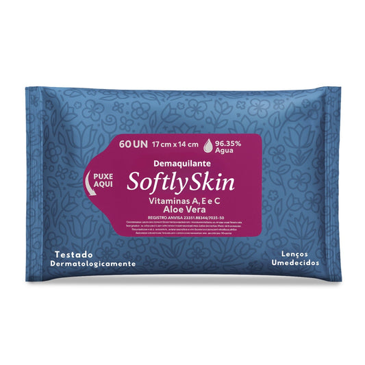 64un Demaquilante Lenço Umedecido Softly Skin c/Vitamina