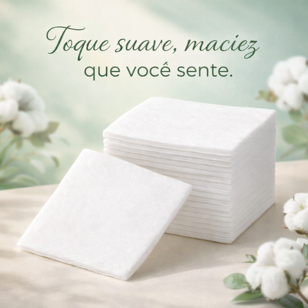 1200un Algodão Quadrado para Limpeza Facial e Remoção de Maquiagem Macio e Absorvente
