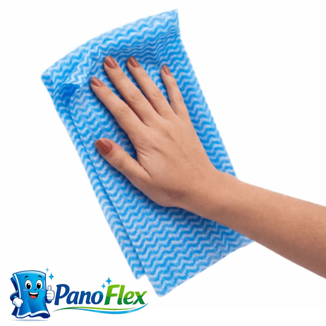 100un Pano de Limpeza Azul PanoFlex 25x30cm Alta Absorção Multiuso
