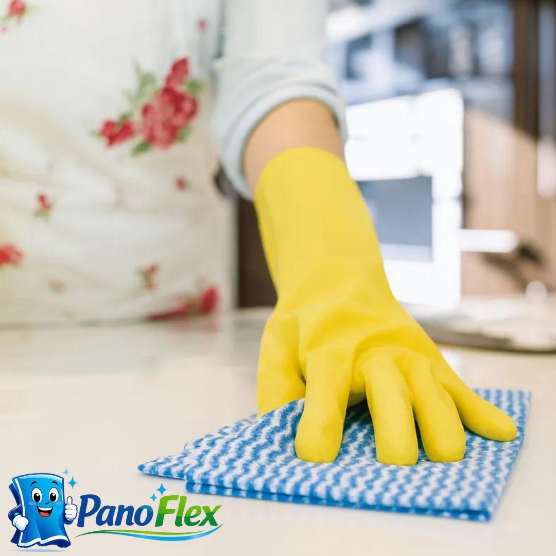 100un Pano de Limpeza Azul PanoFlex 25x30cm Alta Absorção Multiuso