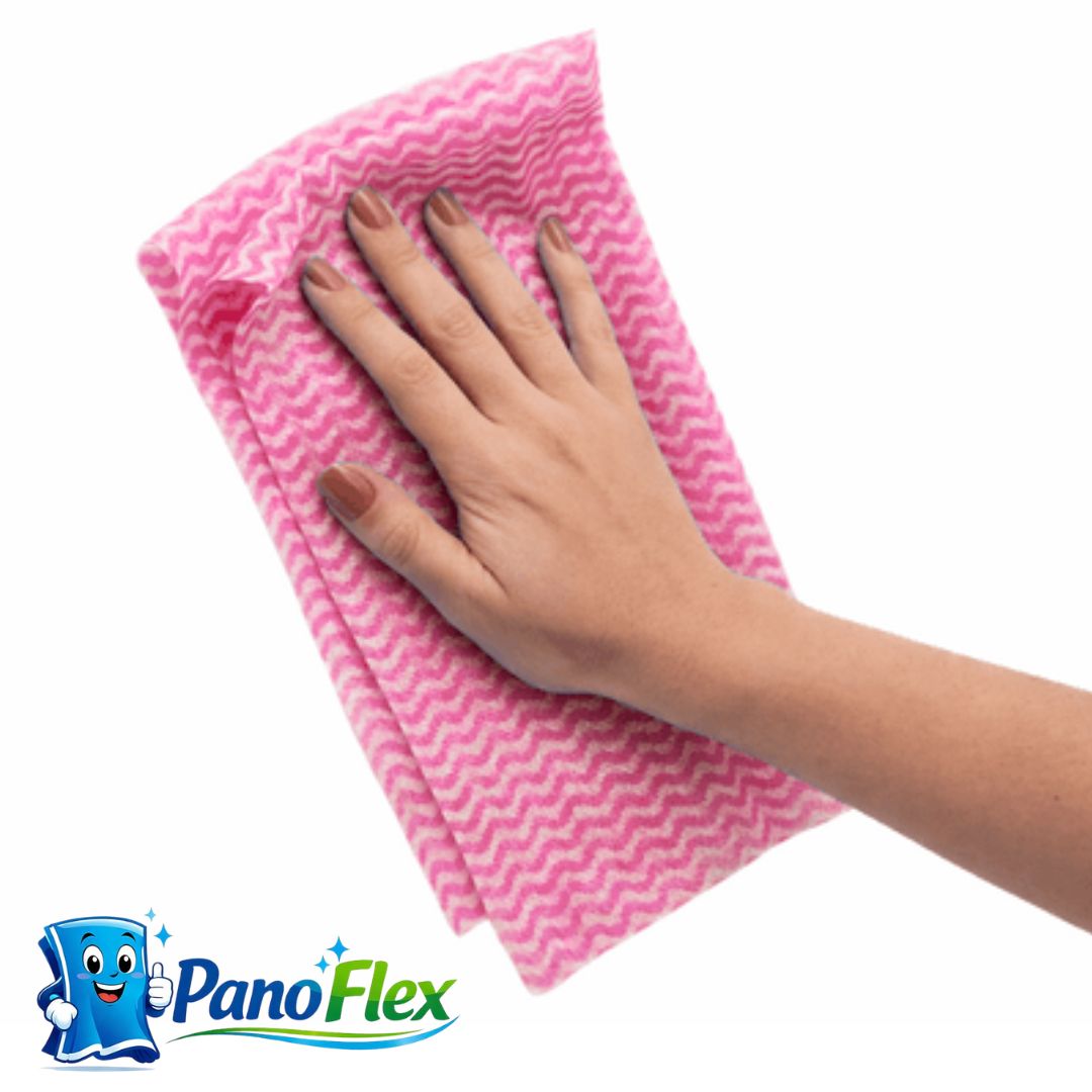 100un Pano de Limpeza Rosa PanoFlex 20x15cm Alta Absorção Multiuso