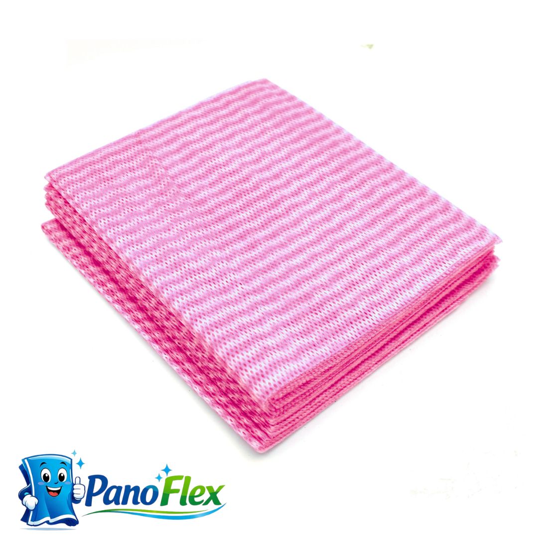 100un Pano de Limpeza Rosa PanoFlex 20x15cm Alta Absorção Multiuso