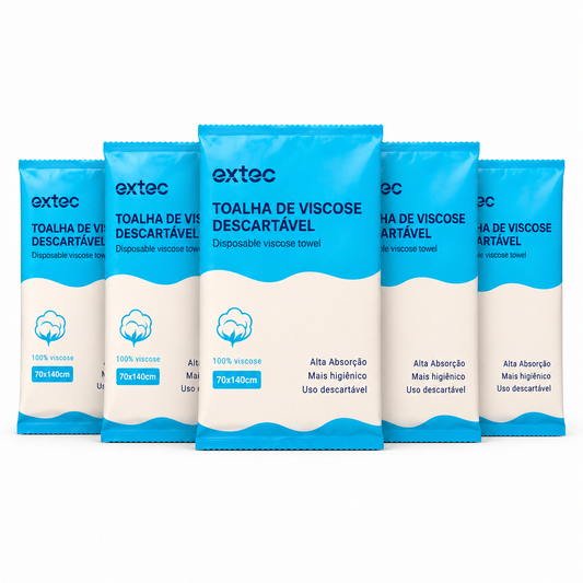 5 un. Toalha de viscose descartável alta absorção higiênico descartável unitário 70 x 140