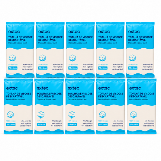 10 un. Toalha de viscose descartável alta absorção higiênico descartável unitário 70 x 140