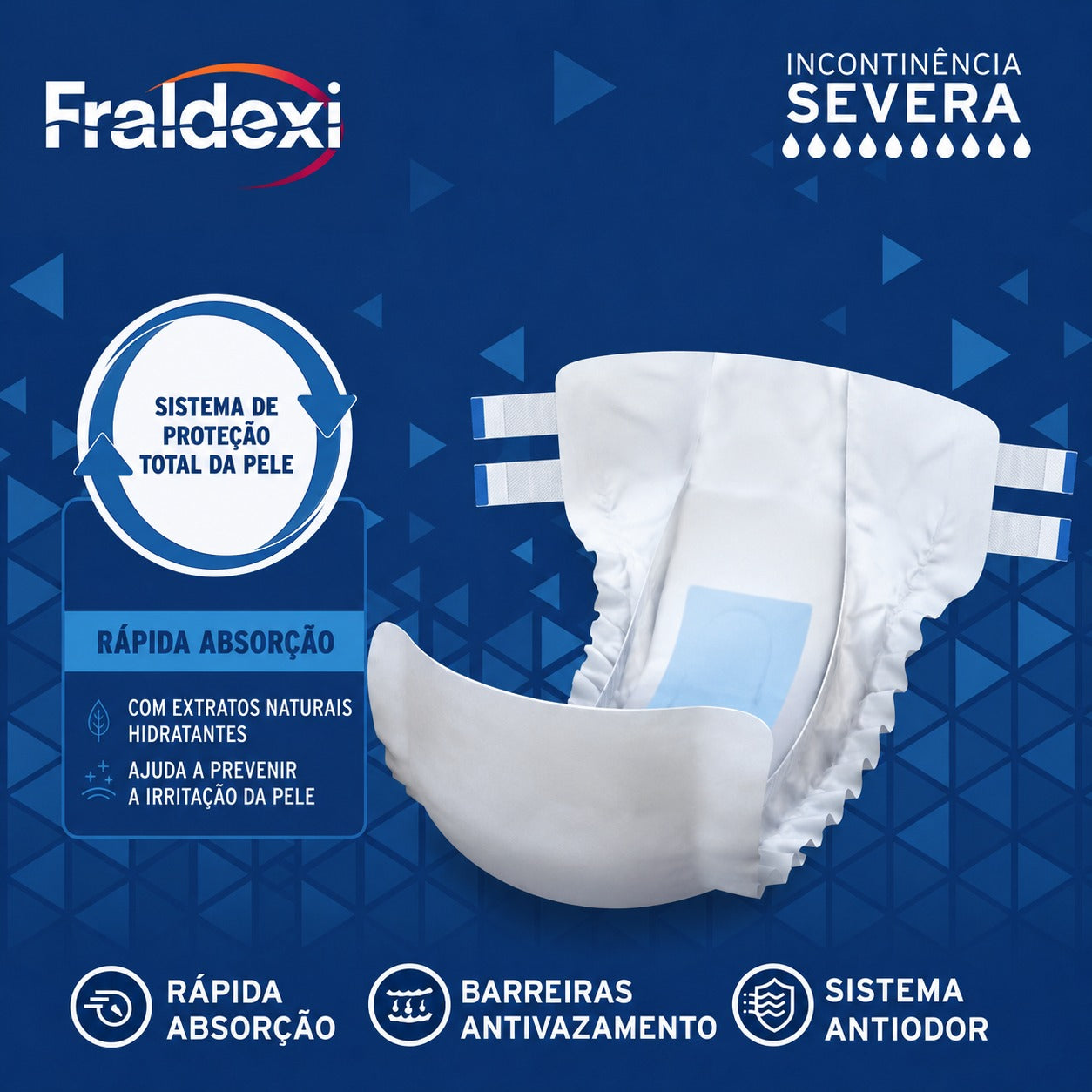 20 un. Fralda para adultos Fraldexi - Rápida absorção (M)