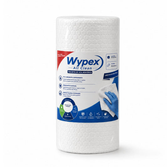 100Un Pano Reutilizável Multiuso Resistente Wypex - 20x23cm Branco