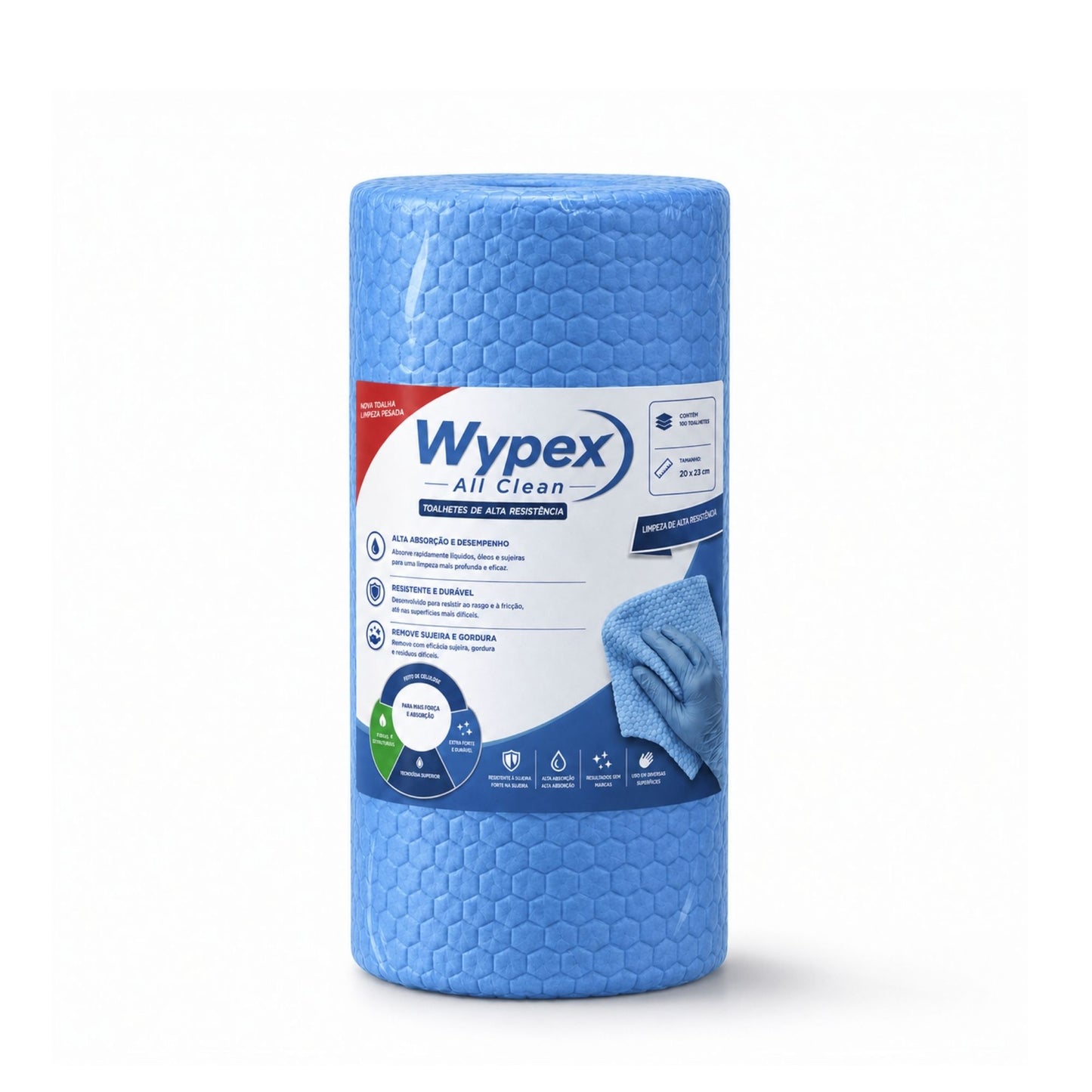 100Un Pano de limpeza pesada Wypex Para Óleo e graxa 30x30cm