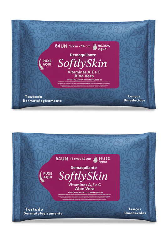 128un Demaquilante Lenço Umedecido Softly Skin c/Vitamina