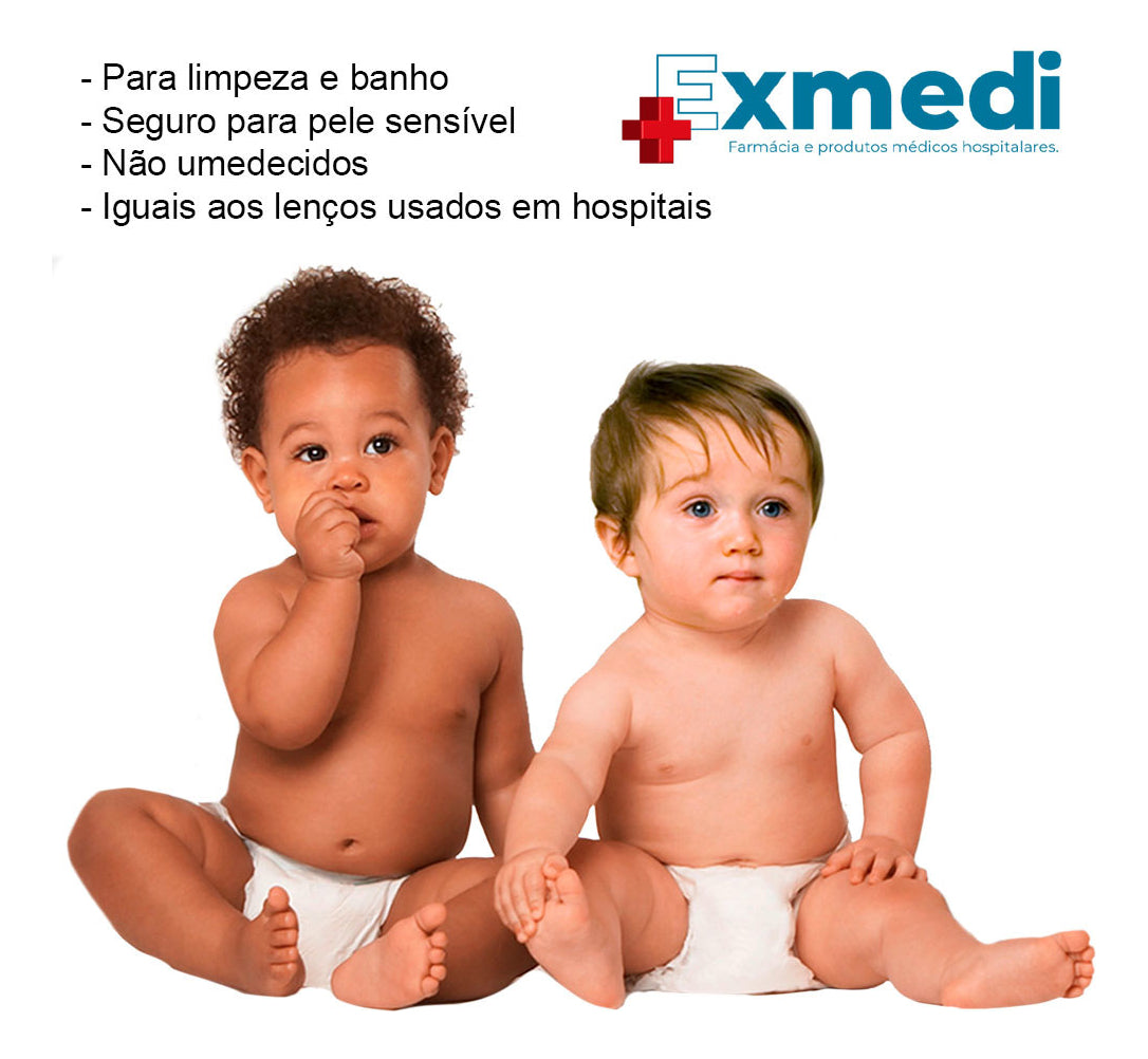 100un Lenços ou Toalhas para banho e limpeza corporal Exmedi