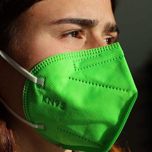 10un Máscara Adulto 5 Camadas - N95 / KN95 / PFF2 / FFP2 - VERDE - Proteção Eficiente e Confortável para Uso Diário
