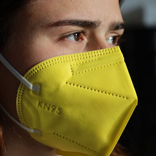 10un Máscara Adulto 5 Camadas - N95 / KN95 / PFF2 / FFP2 - AMARELO - Proteção Eficiente e Confortável para Uso Diário