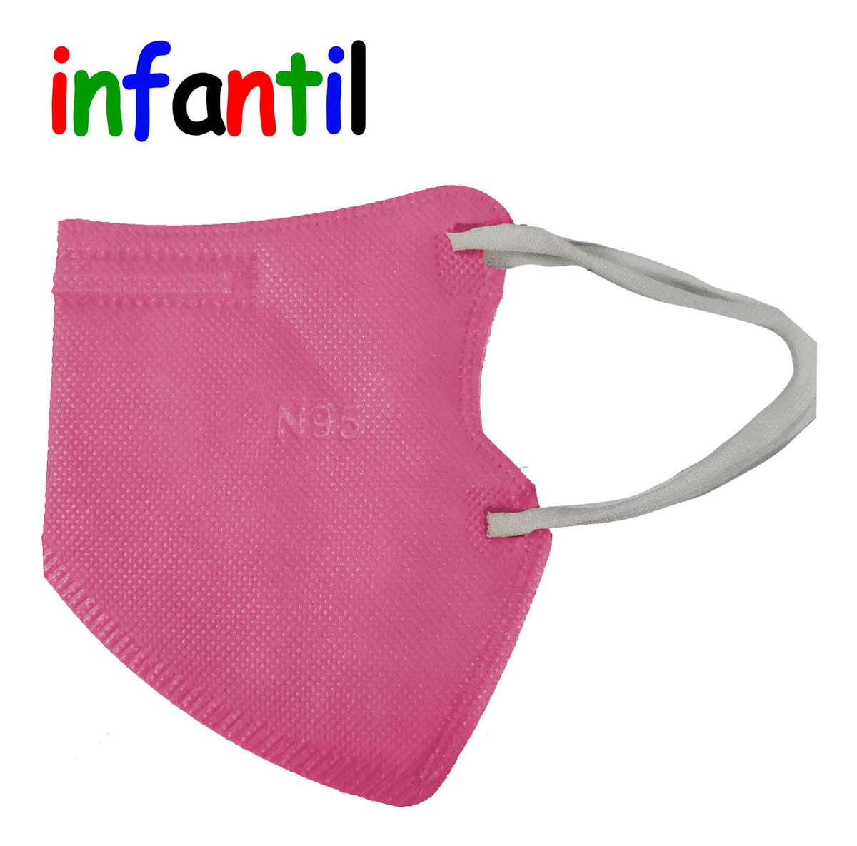 10un Máscara Infantil 5 Camadas (N95 / KN95 / PFF2) (Rosa)