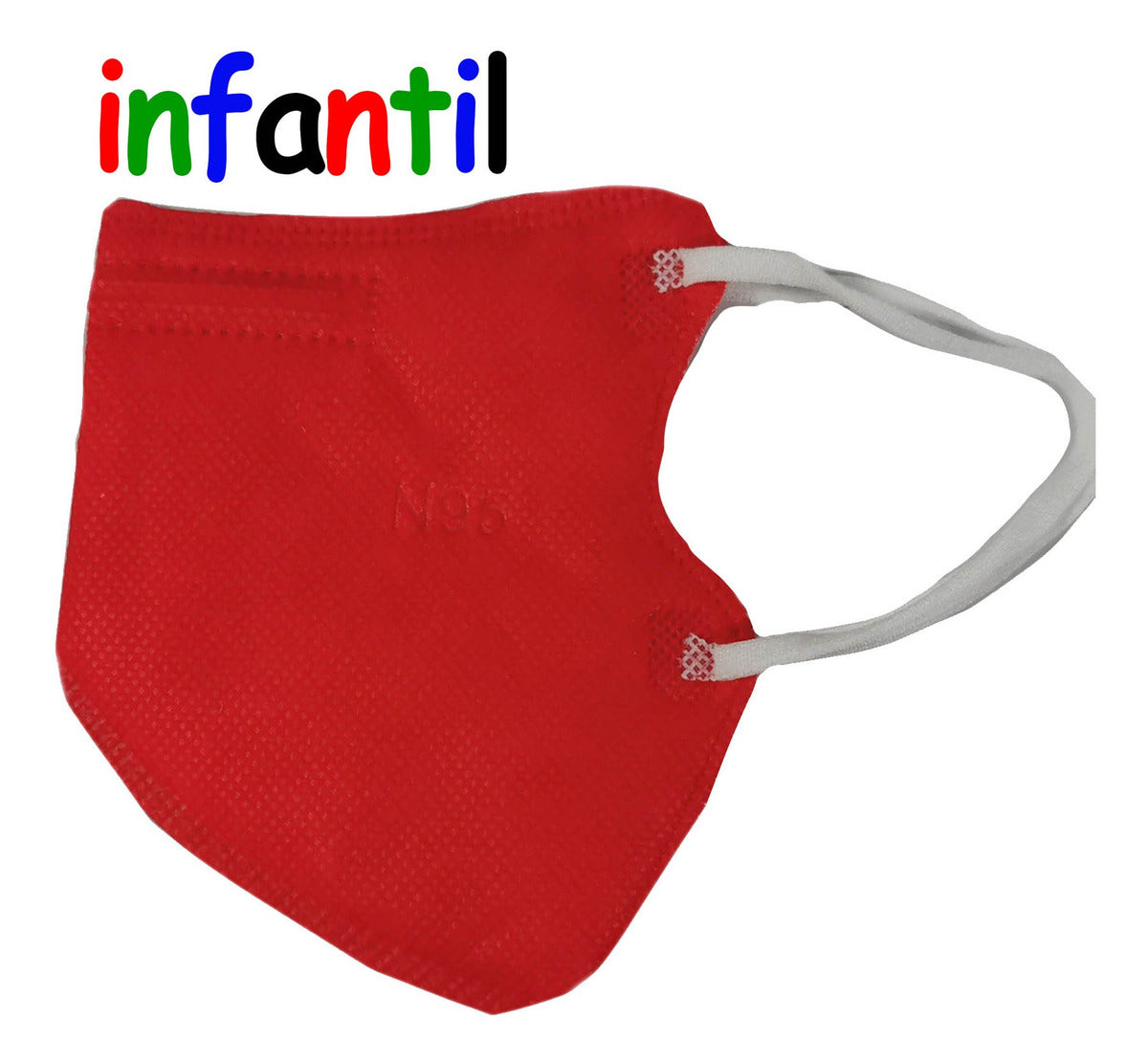 10un Máscara Infantil 5 Camadas (N95 / KN95 / PFF2) (Vermelha)