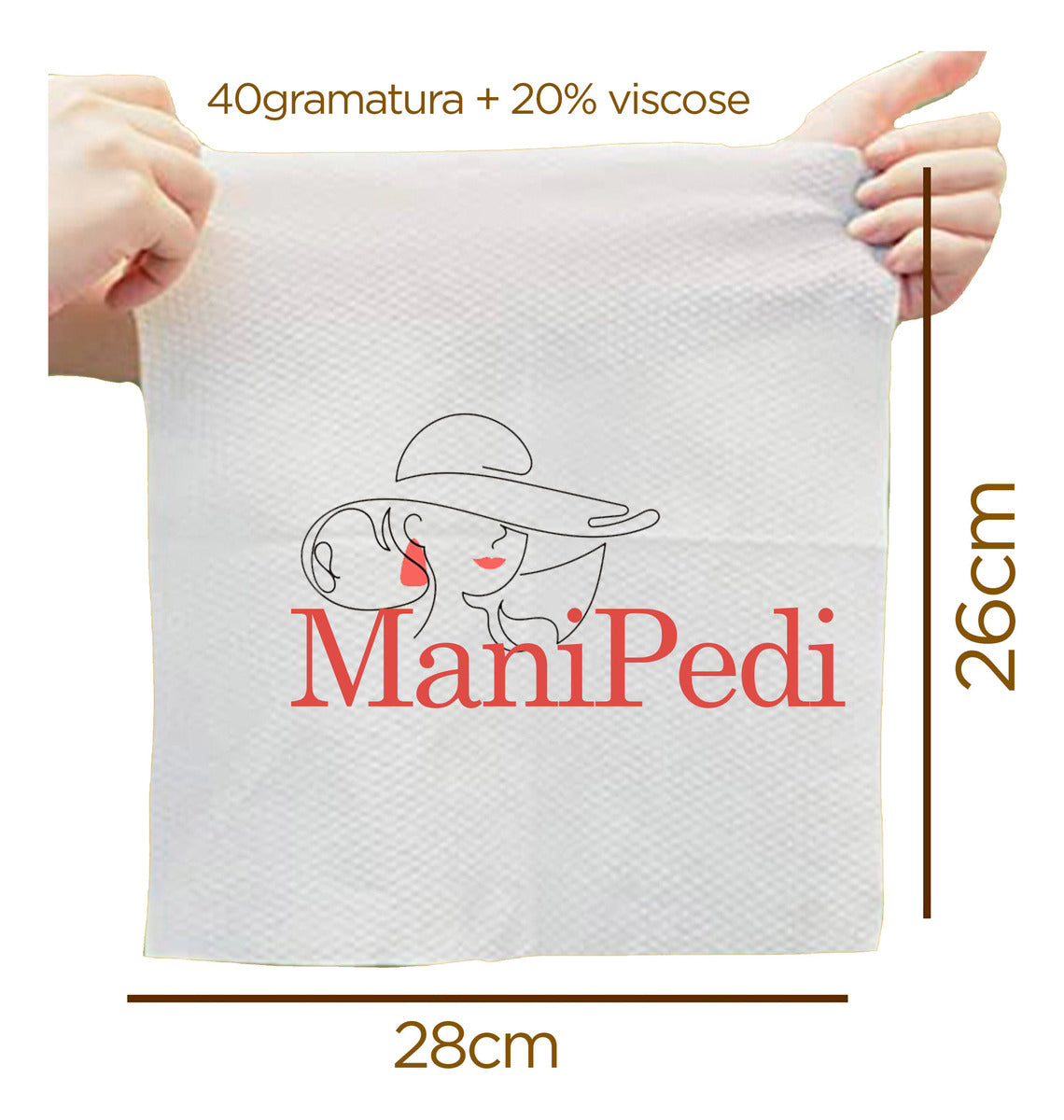 100un Toalha Descartável Manicure Pedicure 28x26cm Viscose
