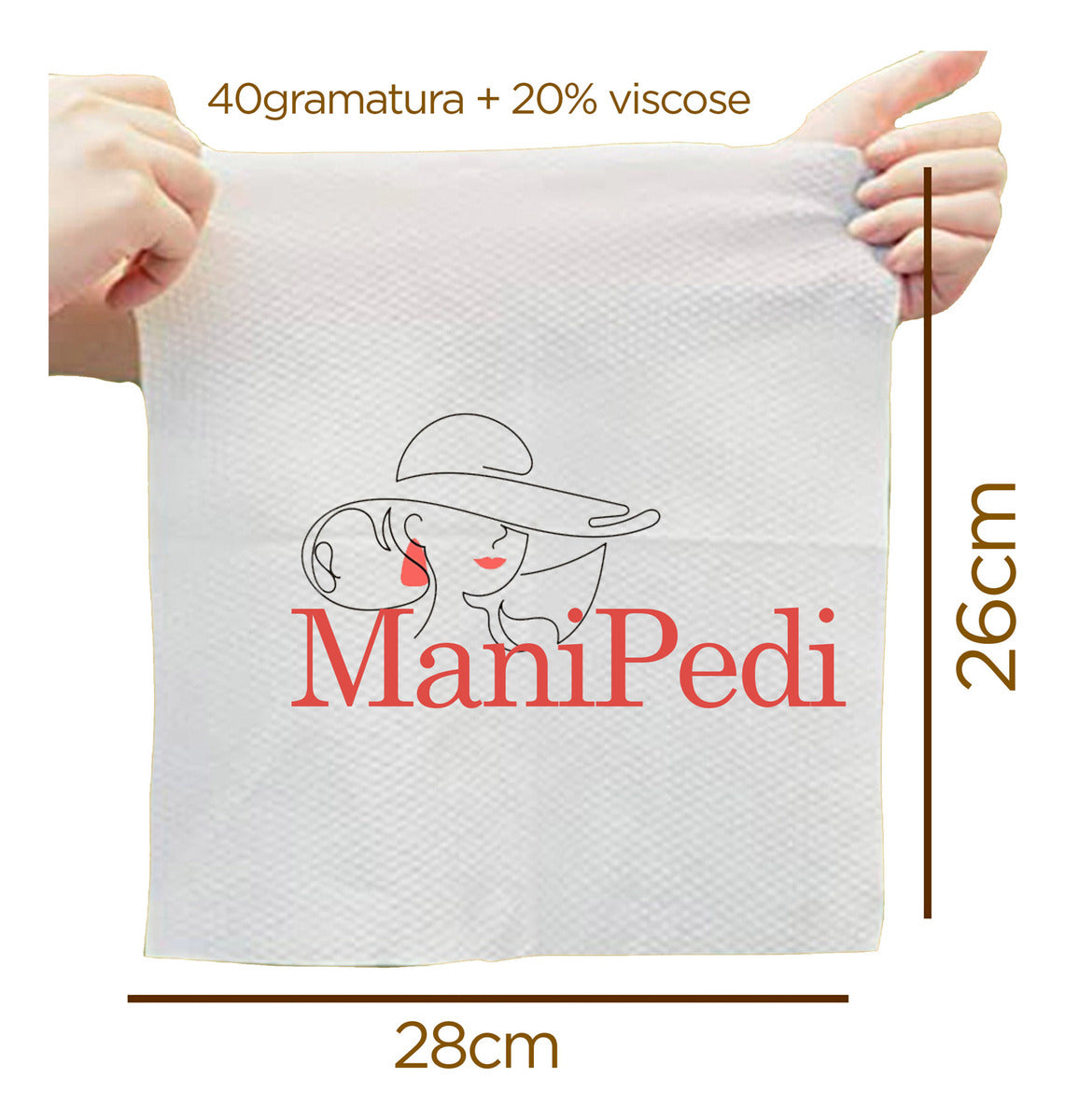 300un Toalha Descartável Manicure Pedicure 28x26cm Viscose