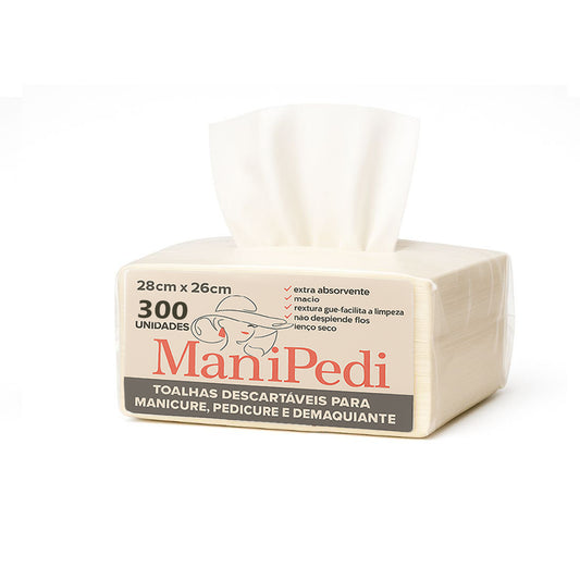 300un Toalha Descartável Manicure Pedicure 28x26cm Viscose