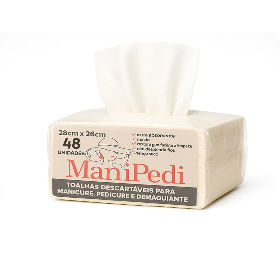 48un Toalha Descartável Manicure Pedicure 28x26cm Viscose