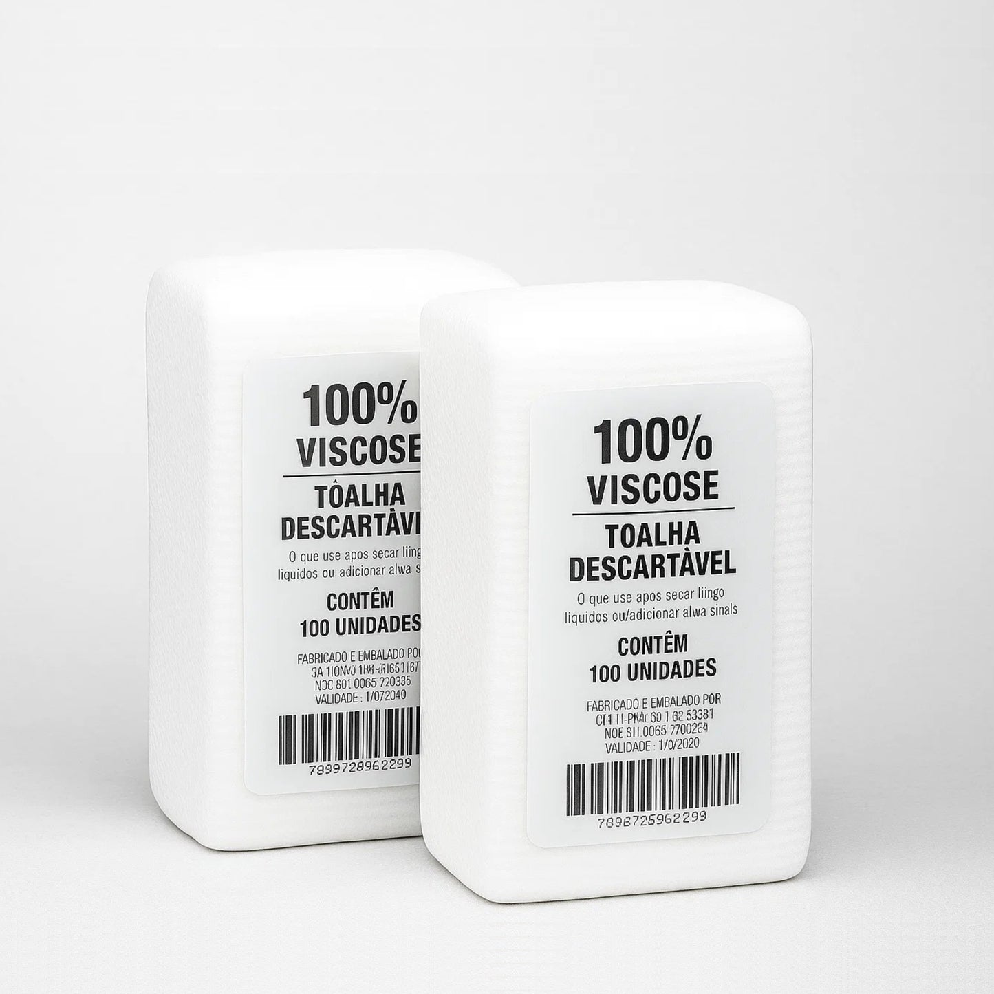 100un Toalha lenço 100% Viscose Absorvente - Para casa e Uso diário