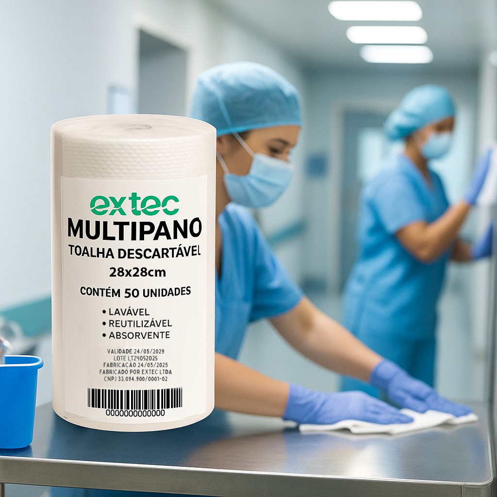 Toalha Descartavel Rolo Multipano 28x28 Wiper Limpeza 50 Un