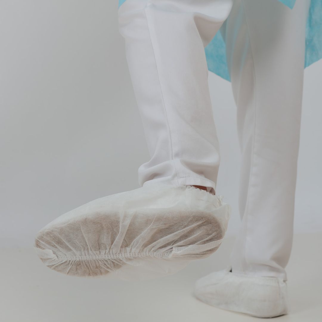 100 Unidades Propé Descartável em TNT Sapatilha Descartável com Elástico