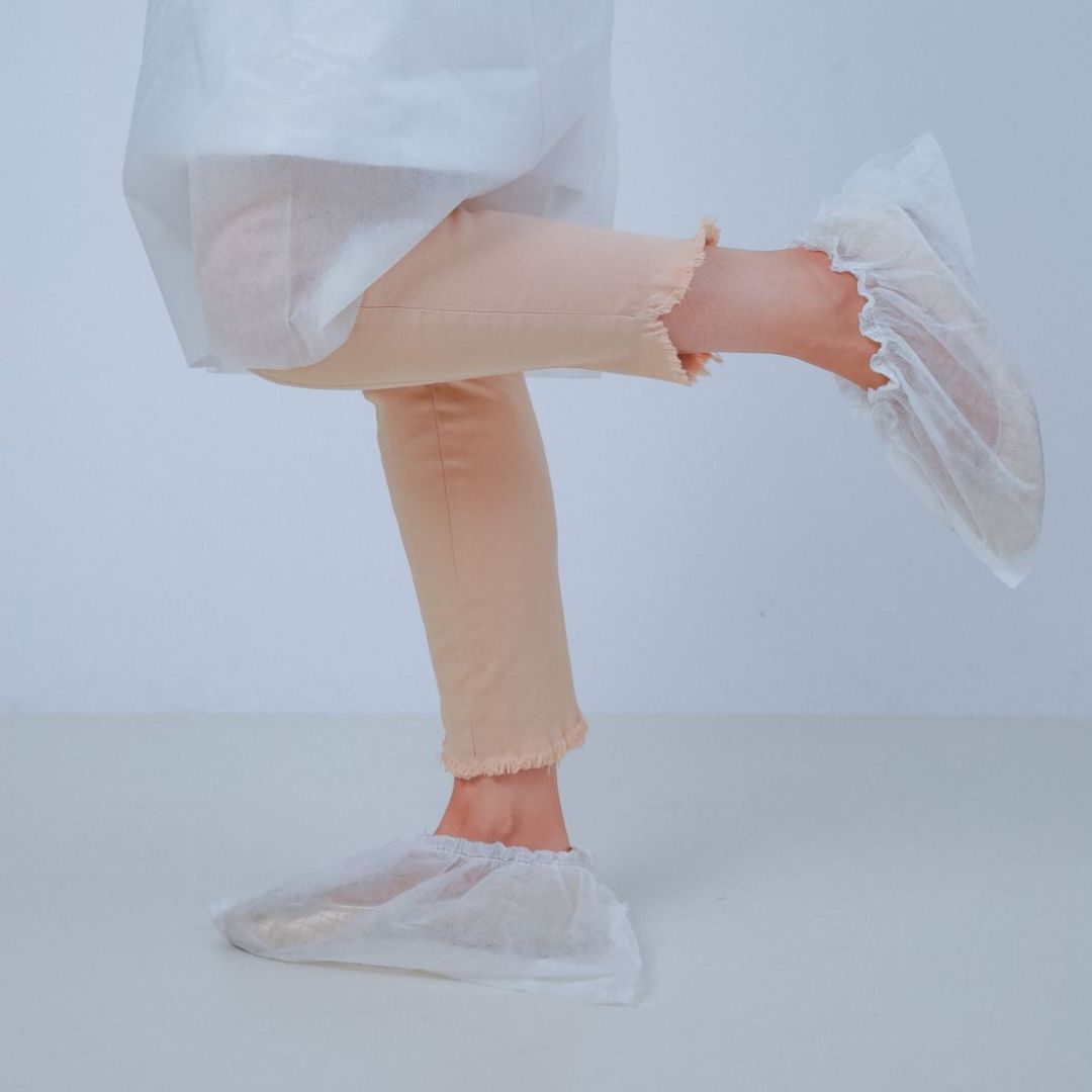 100 Unidades Propé Descartável em TNT Sapatilha Descartável com Elástico