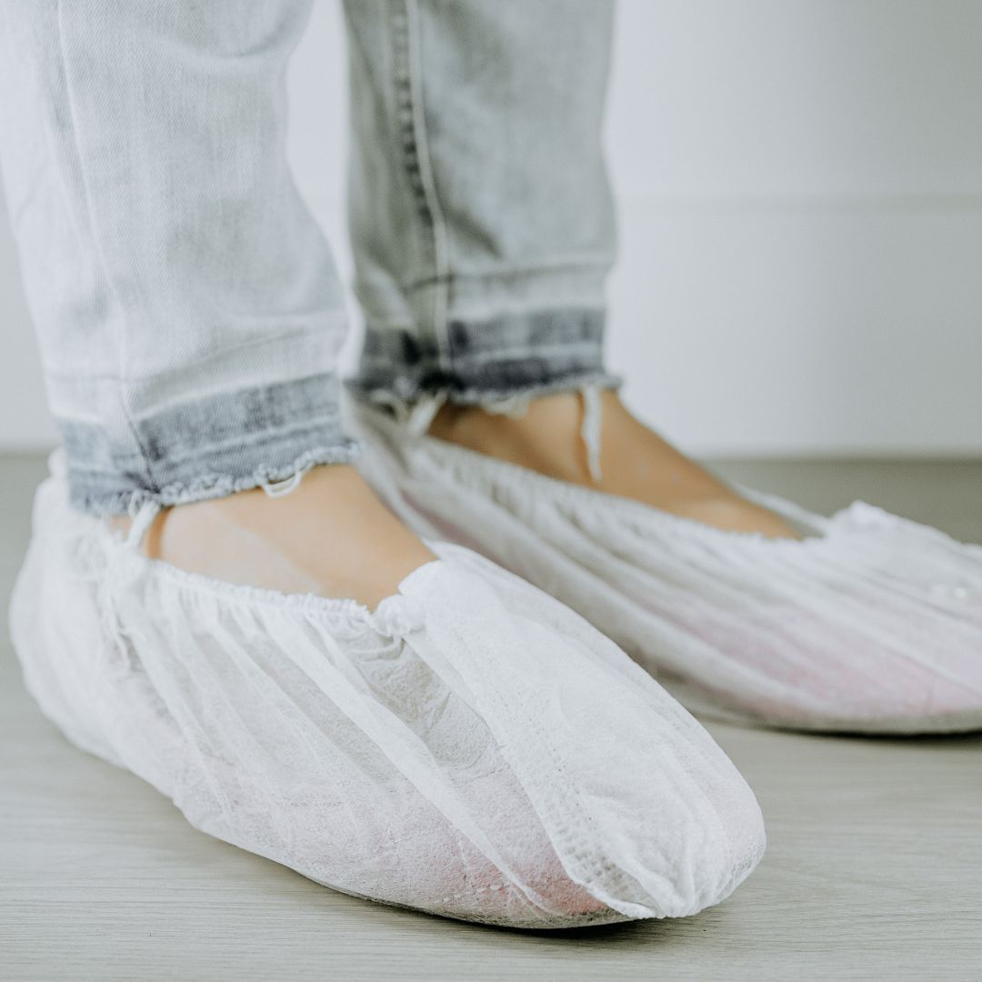 100 Unidades Propé Descartável em TNT Sapatilha Descartável com Elástico